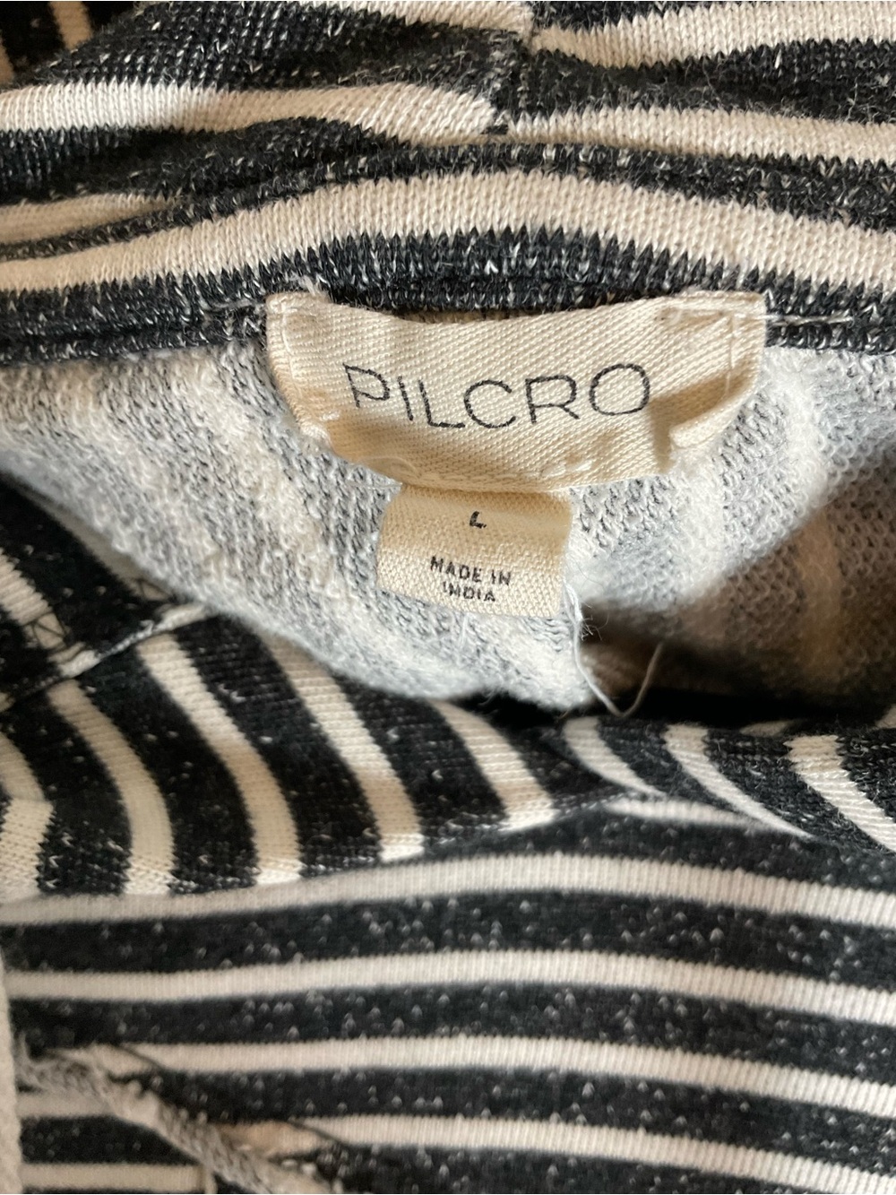 Pilcro Striped Asymmetrical Front Slit Tunic Hoodie Woman’s Size L - Picture 5 of 8